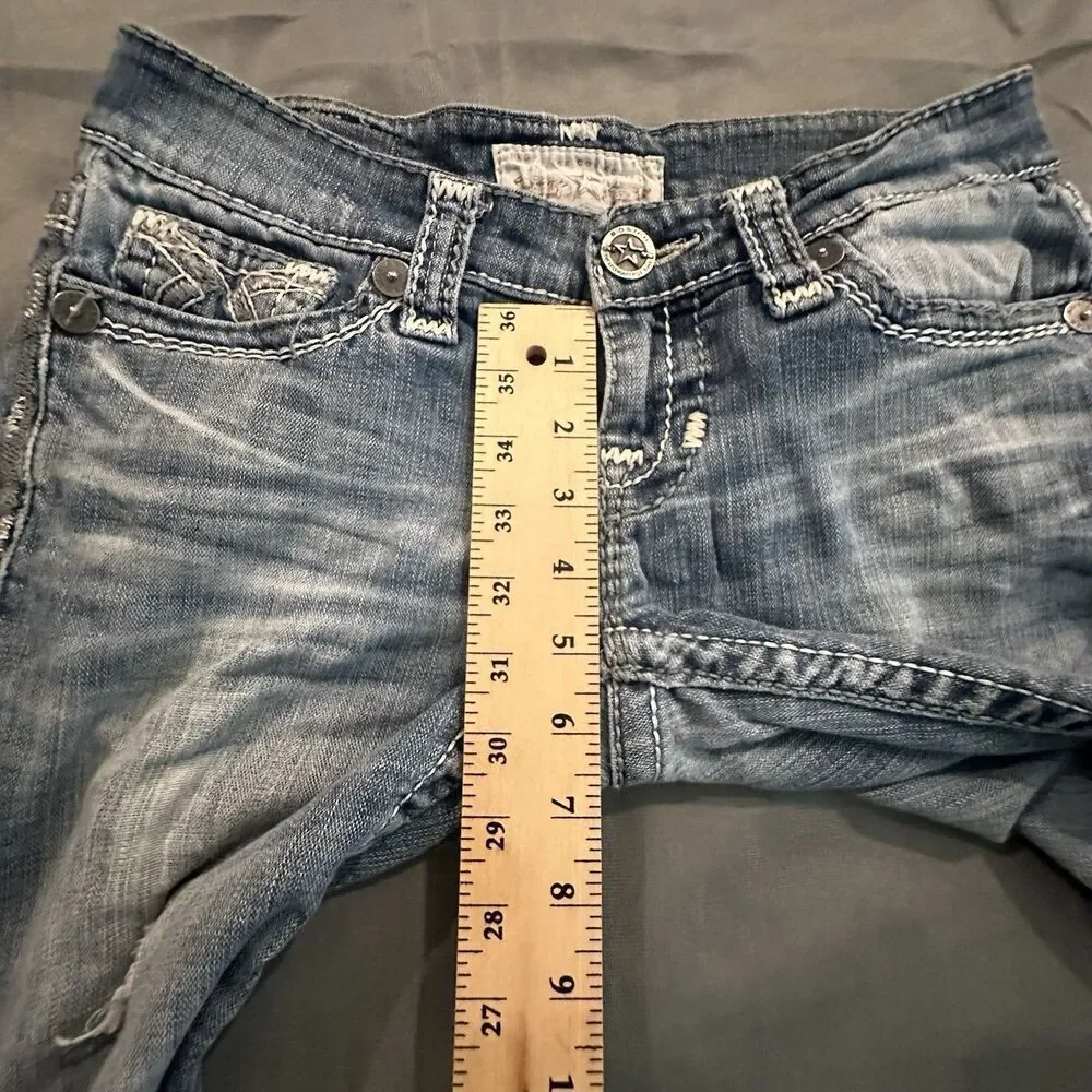 Women’s Distressed Denim Bermuda Shorts - Blue